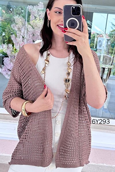 İnce Topuk Perforated Long Knitwear Cardigan 6Y293