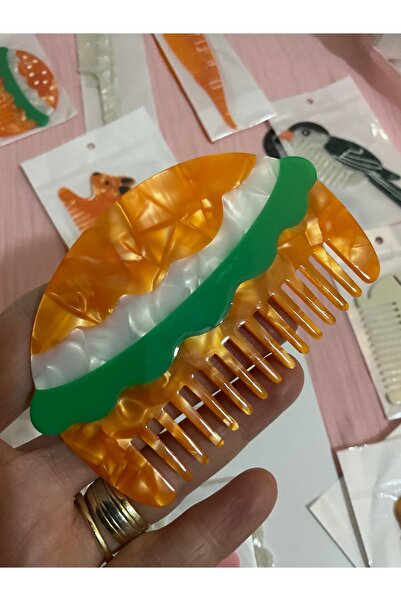 MADE BY PERİ Figured Bone, Bag Comb Cute Design Hair Comb Suitable for Childr...
