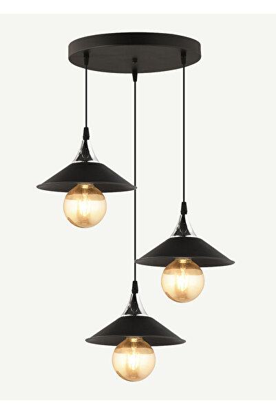 Bella Maison Samantha 3'lü Avize Siyah (60x30 cm)
