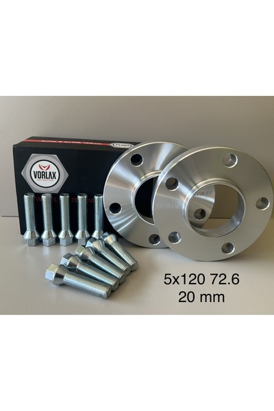 VORLAX BMW UYUMLU Spacer 5x120 72.6 20mm 2 Adet Spacer Ve 10 Adet Bijon (2013 SONRASI - METRİK 14 BİJON)