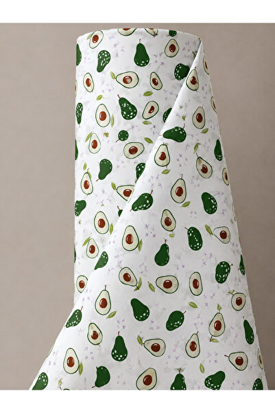 Bebek Özel 1 Roll (30 Meters) 100% Cotton Poplin Fabric Avocado Patterned (Wi...