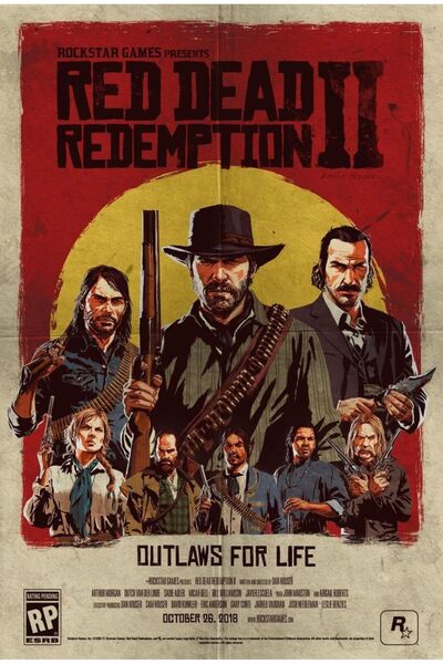 ESLEM Rdr2 Arthur Morgan Outlaws For Life Gamer Odası Duvar Dekoru Kağıt Poster