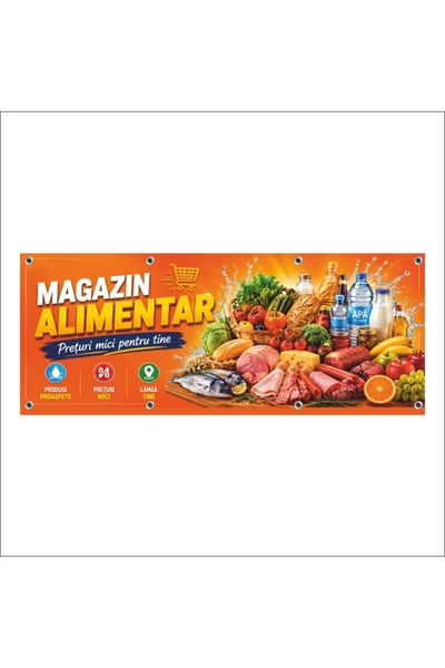 media Banner MEDIA, "Magazin alimentar" model6, 150 x 60 cm, de exterior
