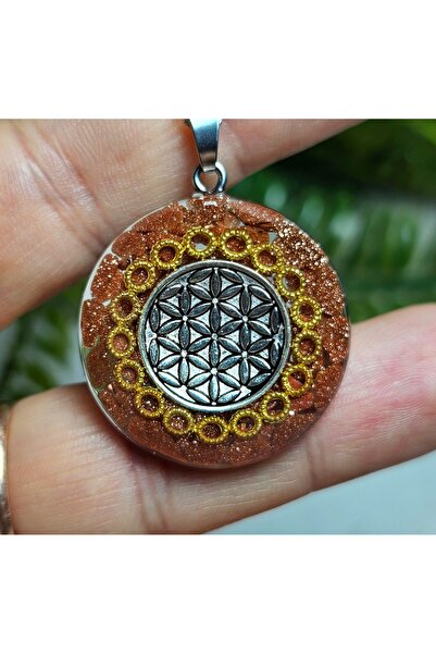 Singincraft Flower of Life - Brown Star Stone - Unique Design Steel Chain Org...