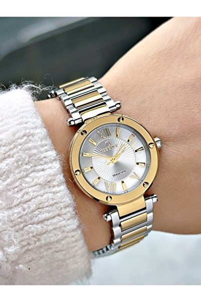 Essence Special Design Steel Cord Silver-Gold Color Women Wrist Watch Es6951Mr