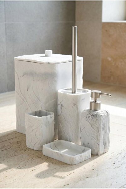 ACAR LADUREE COLLECTION BEYAZ 5 PARÇA BANYO SETİ