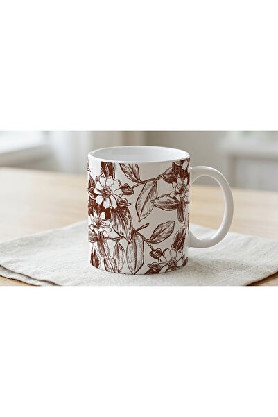 robel Vintage Floral Sketch – Elegant Ceramic Mug