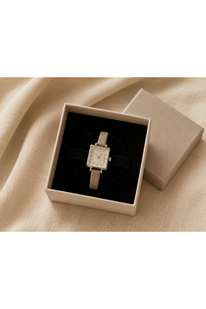 Oasis Gift&Accessory QASİS Gift&Accessory Deri Kordonlu Gri Kadın Kol Saati, ...