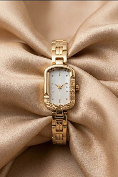The Watch Heiro Women's Gold Steel Watch – Square Case with White Dial Luxury...