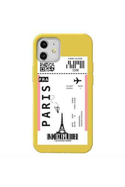 Other Apple iPhone 12 Paris FRA Yellow Colored Silicone TPU Θήκη