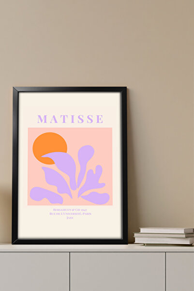 Erfa Concept Tek Parça MDF Tablo Siyah Ahşap Görünümlü Matisse Günbatımı Mode...