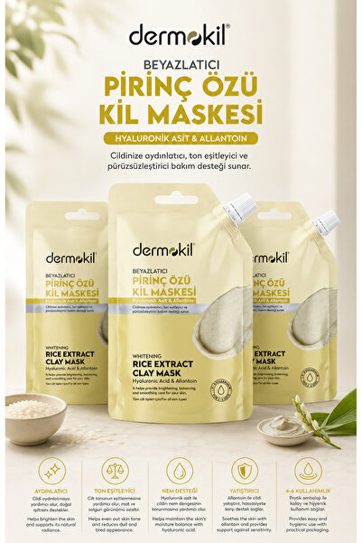 Dermokil Whitening Rice Extract Clay Mask 3X30 ml