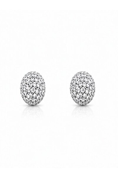Delagos 925 Silver Earrings with Zirconia Sone, Rhodium Plated