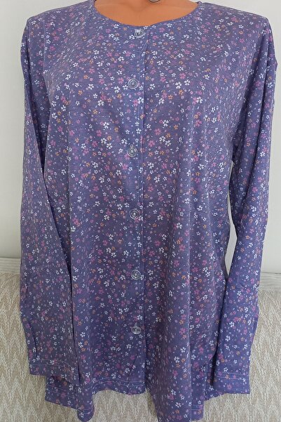 Anne Er Clothing Paper Print Combed Cotton Blouse Long-Sleeve Front Button Fl...
