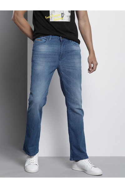 The Indian Garage Co By Styli Men Bootcut Fit Solid Jeans