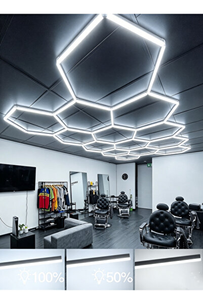 Generic 14-hole automotive beauty workstation LED hexagonal garage light with...