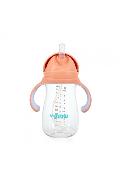 OEM Cana cu pai tritan, orange, 300ml, U-Grow