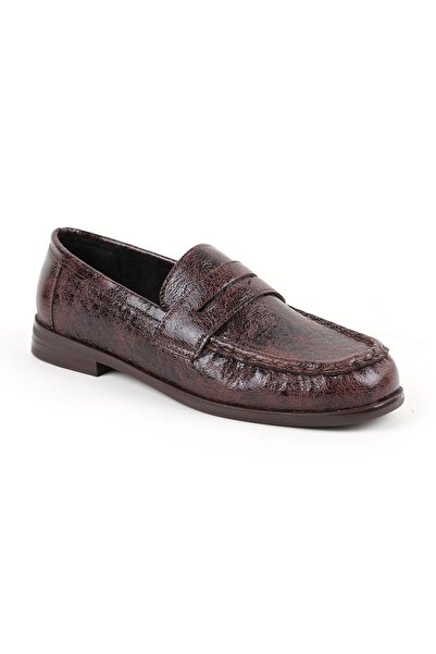 Libero Women's Loafer Shoes Shiny Crocodile Patterned Classic Stylish Office ...