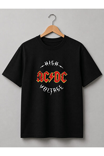 Grafftee Clothing Custom Ac/Dc Design Printed Unisex Premium Cotton T-Shirt