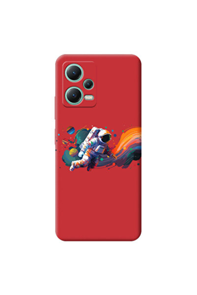 Other Xiaomi Redmi Note 12 Pro 5G Rainbow Space Red Colored Silicone TPU Θήκη