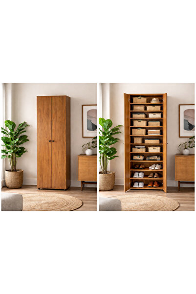 Generic 2 Door Shoe Cabinet with 11 Shelves for Storage