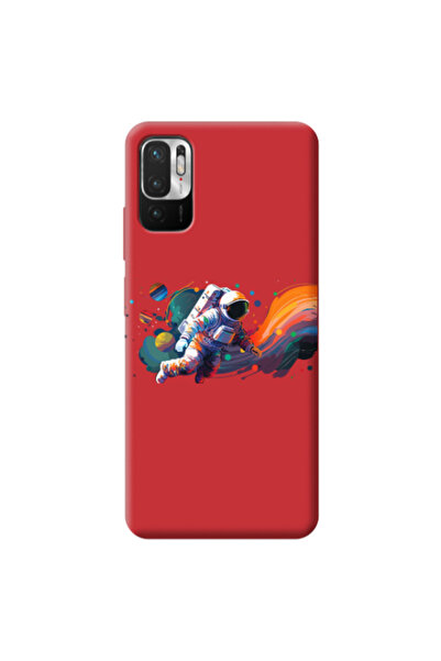 Other Xiaomi Redmi Note 10 Pro 5G Rainbow Space Red Colored Silicone TPU Θήκη