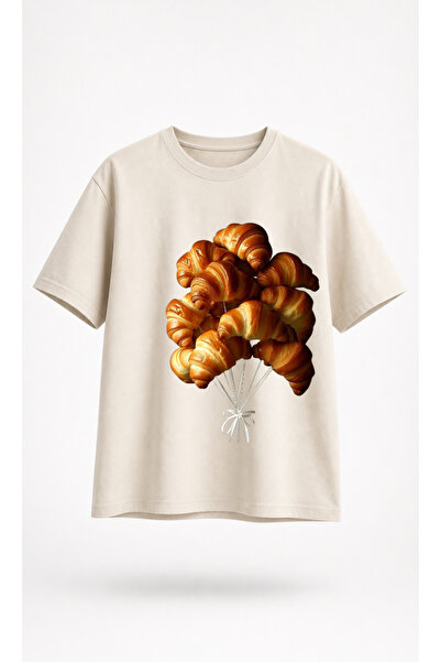 OPPPSSS Croissant Balloon Bunch Printed Women's T-Shirt