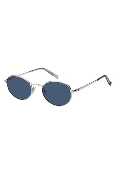 Tommy Hilfiger UV Protected Sunglasses Palladium Frame Blue Mirror Lens 55mm ...