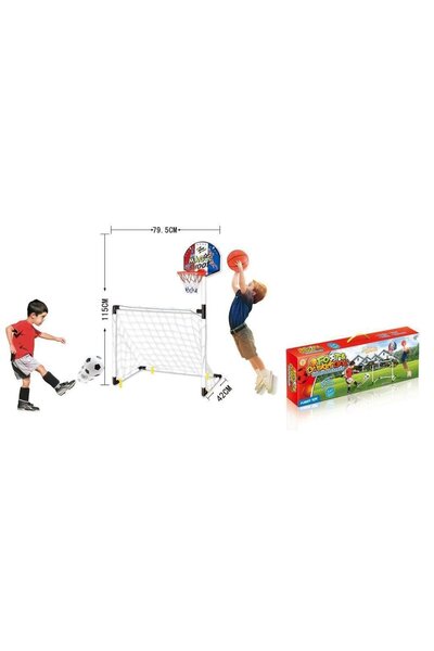 Blue Toys Σετ Ποδοσφαιρικής Εστίας με Στεφάνι Μπάσκετ, Βάση και Μπάσκετ Αρ. H...
