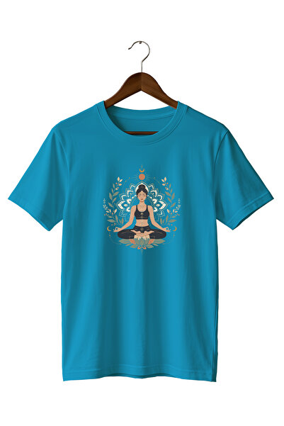 WİDİ Lotus Flower Printed T-Shirt Sportswear Yoga Pilates T-Shirt