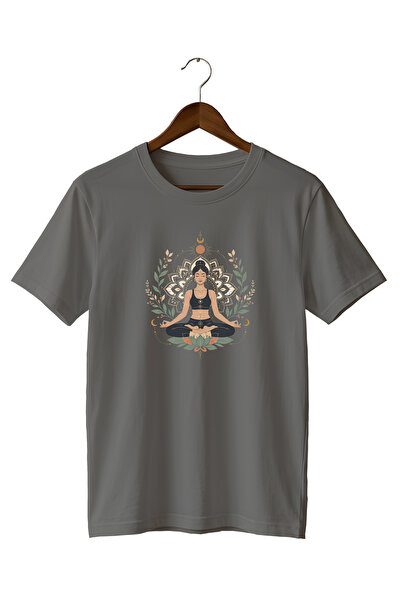 WİDİ Lotus Flower Printed T-Shirt Sportswear Yoga Pilates T-Shirt
