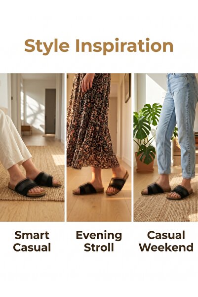 Dhiaa Walk Minimalist Single Strap Suede Slippers for Women - Comfortable Cor...