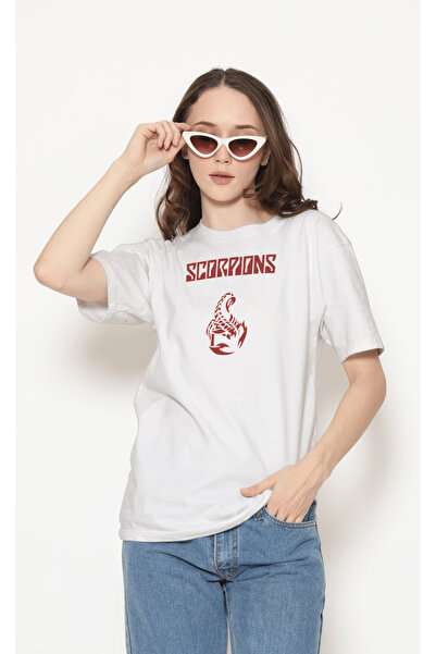 buzagi tasarım ürünleri Scorpions Unisex White Regular T-Shirt
