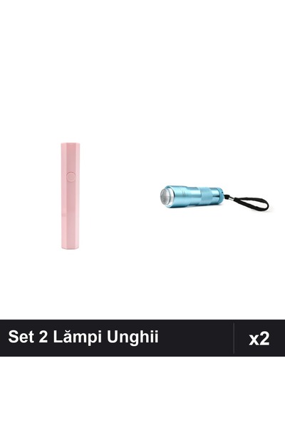 NAİLS Set 2 Lămpi Lanternă Unghii: Roz 3W UV + Albastră 12W LED pentru Uscare...