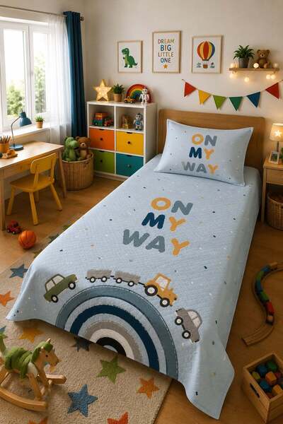Evdek Bebek ve Çocuk Odası Road Trip – Araba Tek Kişilik Pike Takımı 160X230 ...