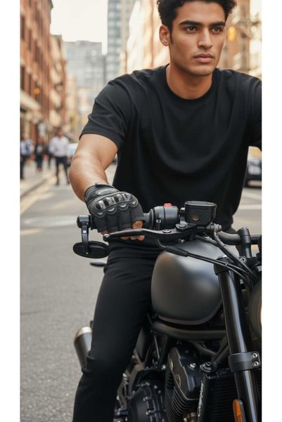 ELEVEN MARKETS Compliant with the Law Cut-Resistant Motorcyclist Gloves Black En13594 Labeled Compliant with the Law