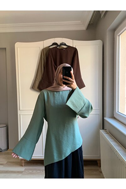 MARDİYE OFFİCİAL Mihra Tunik-Mint Sadece ÜST