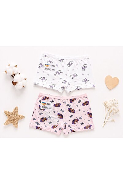 AYS KIDS Girl's 100% Cotton Boxer Briefs 2-Pack Flexible Comfortable Fit Dail...