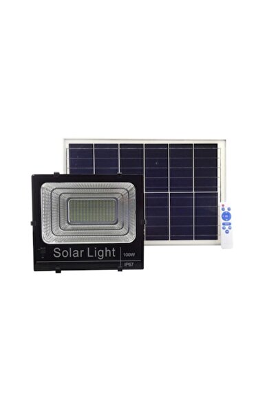 Jortan Proiector LED, Putere de 100W, Panou Solar inclus, 10500 Lumeni, IP67,...