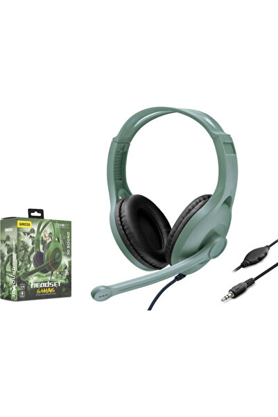 OEM GM038 Ακουστικά Gaming Υπεραυτικά με Σύνδεση 2x3.5mm Πράσινα