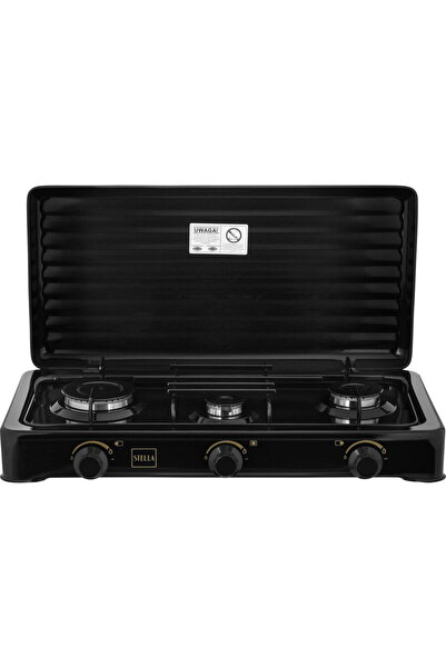 Stella model STKGC-03, 3 burners, black, 610x360x115mm, 5.2kg