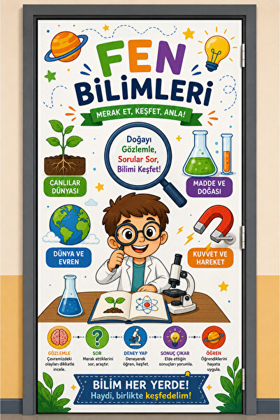 siverek reklam 200X100 cm Science School Door Dressing Foil Sticking |   Scie...