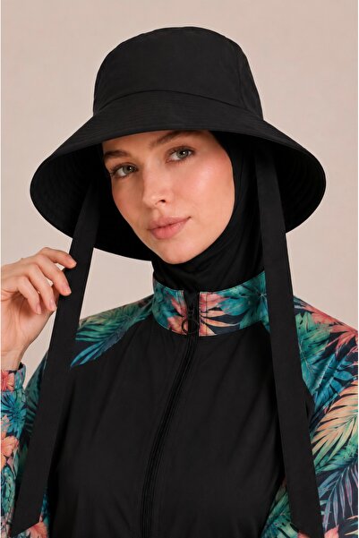 Sonne's Women's Hijab Swimsuit Compatible Tie-On Bucket Beach Hat