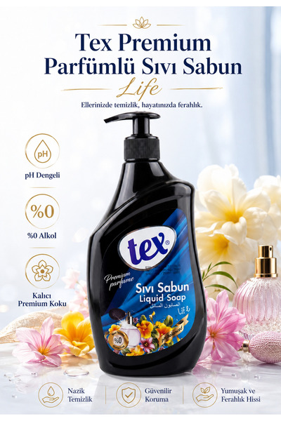 Tex Premium Parfümlü Sıvı Sabun - Life - pH Dengeli