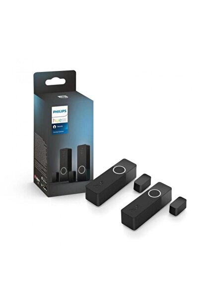 Philips Hue Secure Set de 2 Senzori de Contact, Zigbee, Ușă/Fereastră, Negru,...