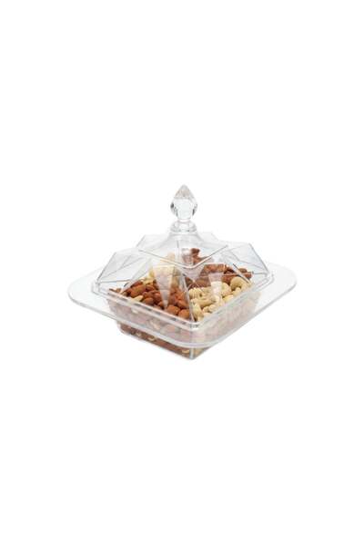 China Acrylic Candy Box Divided Candy Container with Lid 6 Compartments Squar...