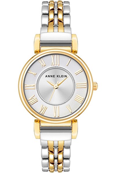 Anne Klein Women's Bracelet Watch, Analog, Silver Dial, Gold Bracelet