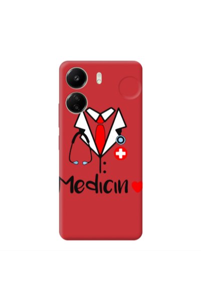 Other Xiaomi Redmi 13C Medicin Red Colored Silicone TPU Θήκη