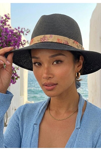 LAGRANZE Women's Straw Hat with Functional Scarf