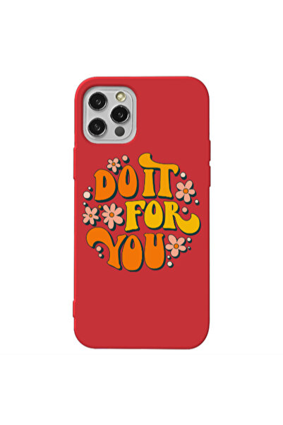 Other Apple iPhone 12 Pro Max Do it For You Red Colored Silicone TPU Θήκη